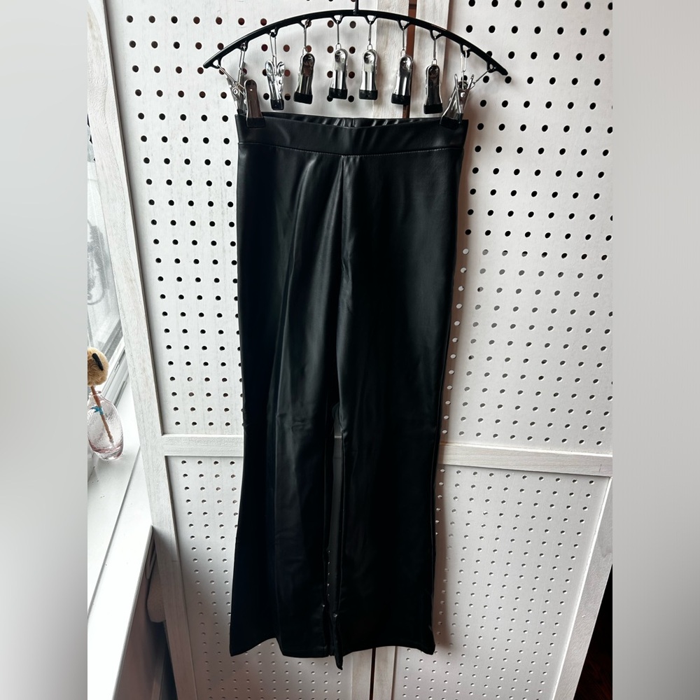 H&M Faux Leather Flare Pants